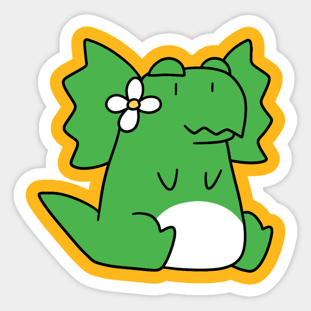 Cute Flower Dilophosaurus Sticker by saradaboru